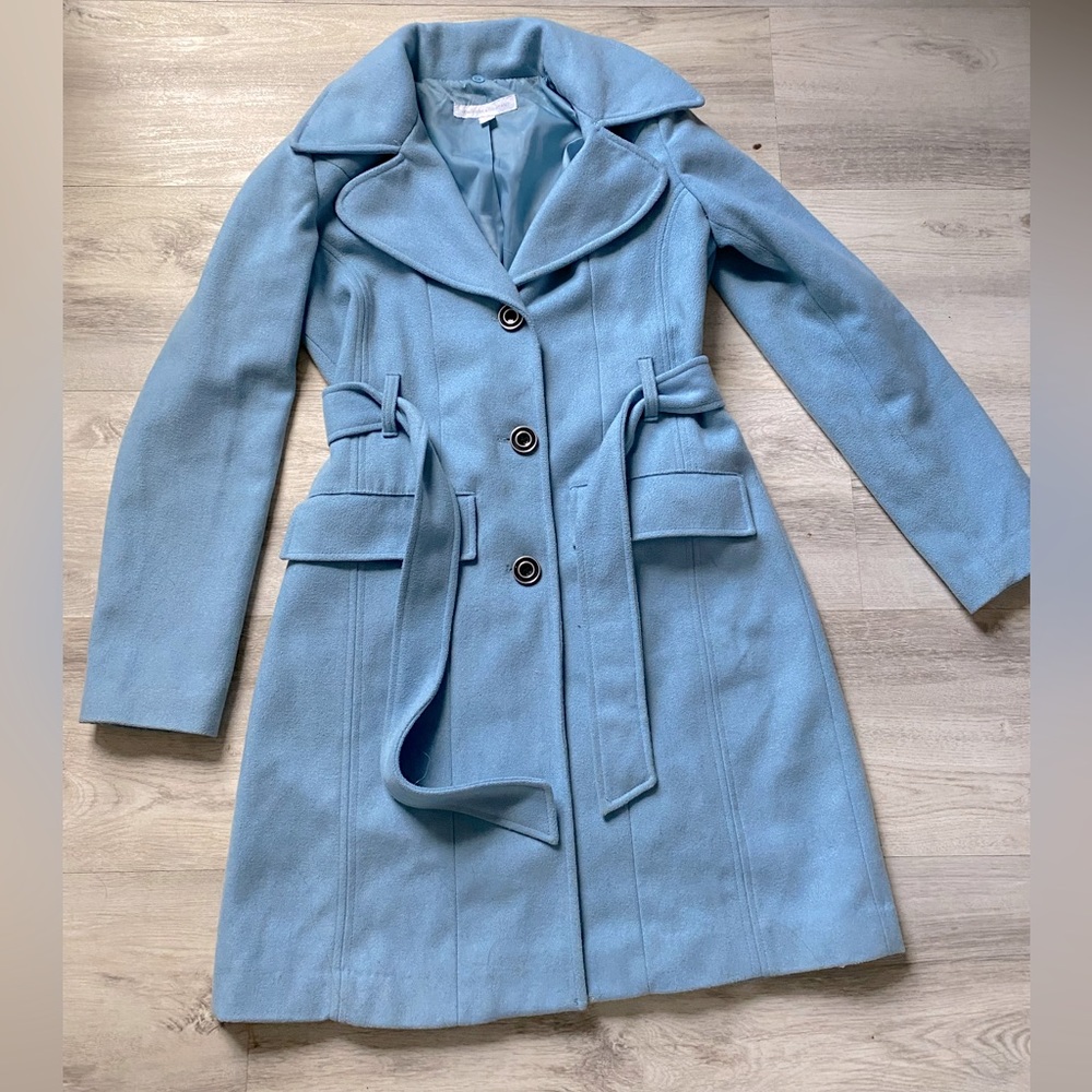 New York And Company Blue Trench Coat Women’s Size XS